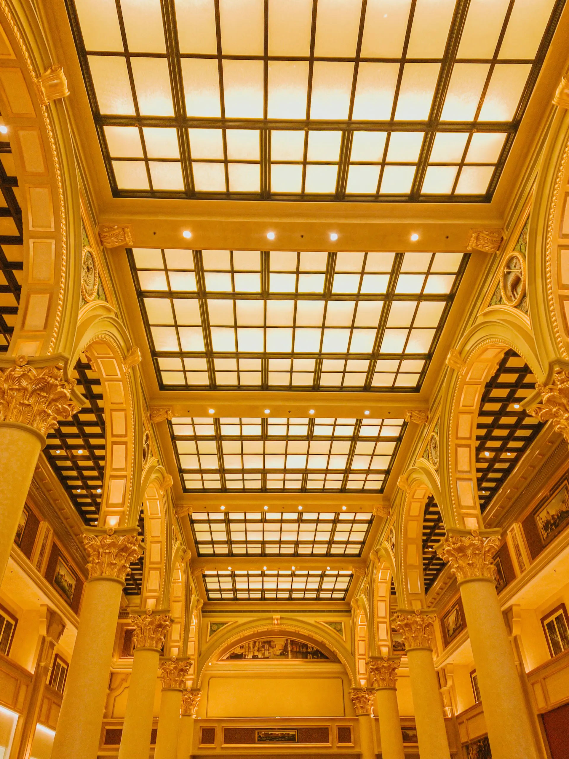 Grand architectural interior of a luxury casino resort